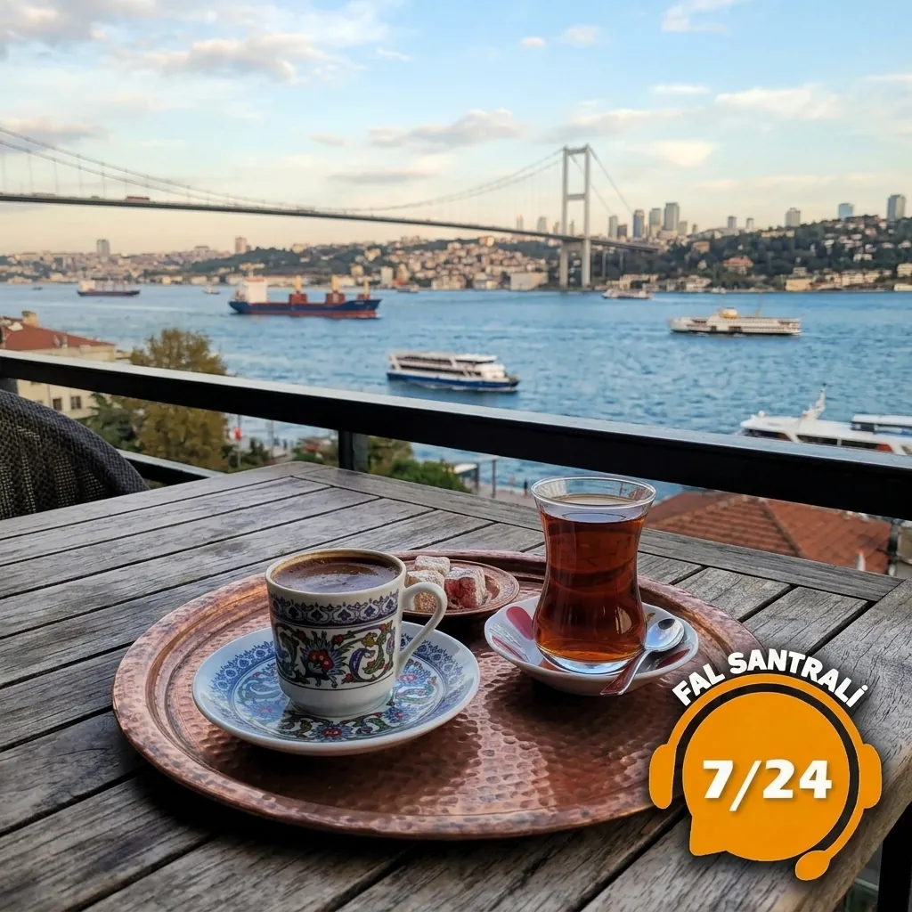 Boğaz manzarasında kahve ve çay falı