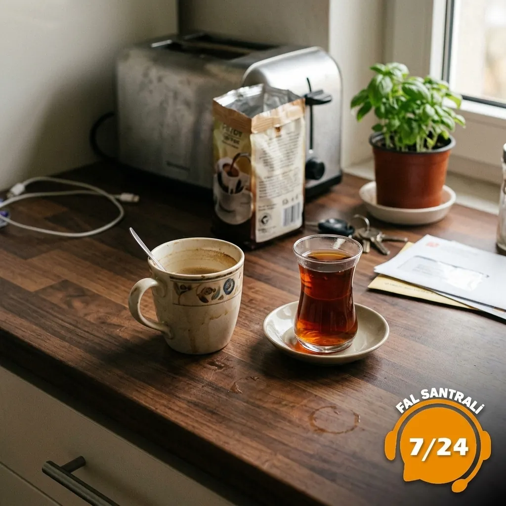 Çalışma masasında kahve ve çay molası