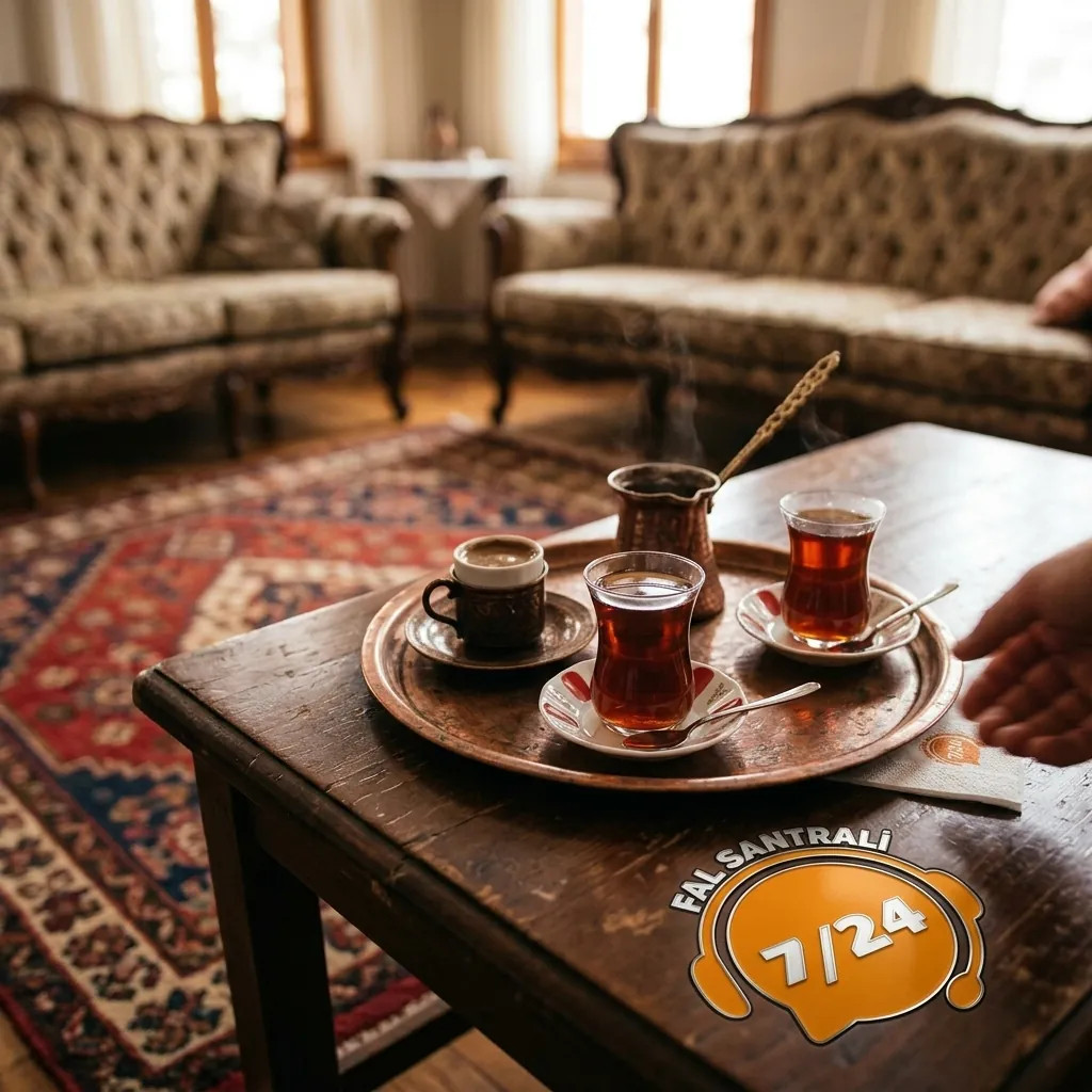 Geleneksel salonda kahve ve çay servisi