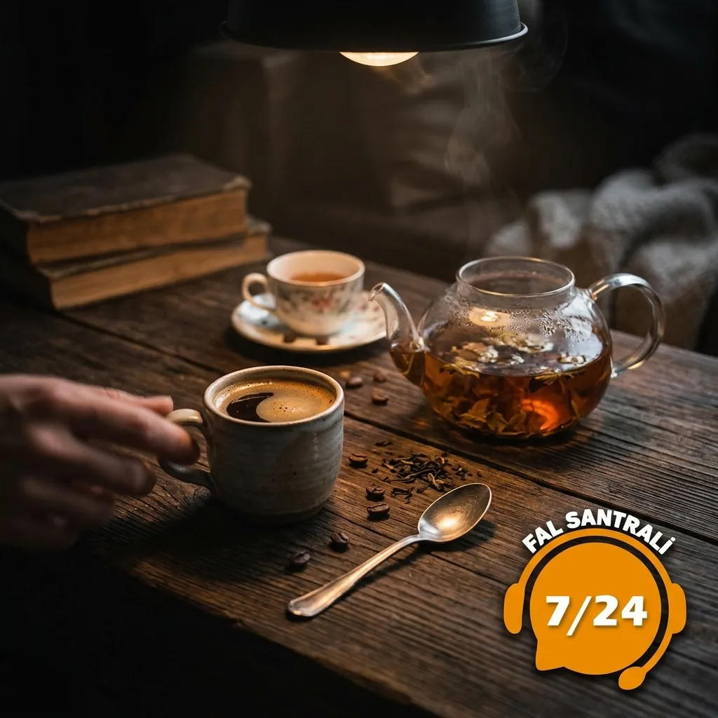 Loş ışıkta kahve ve çay falı sohbeti