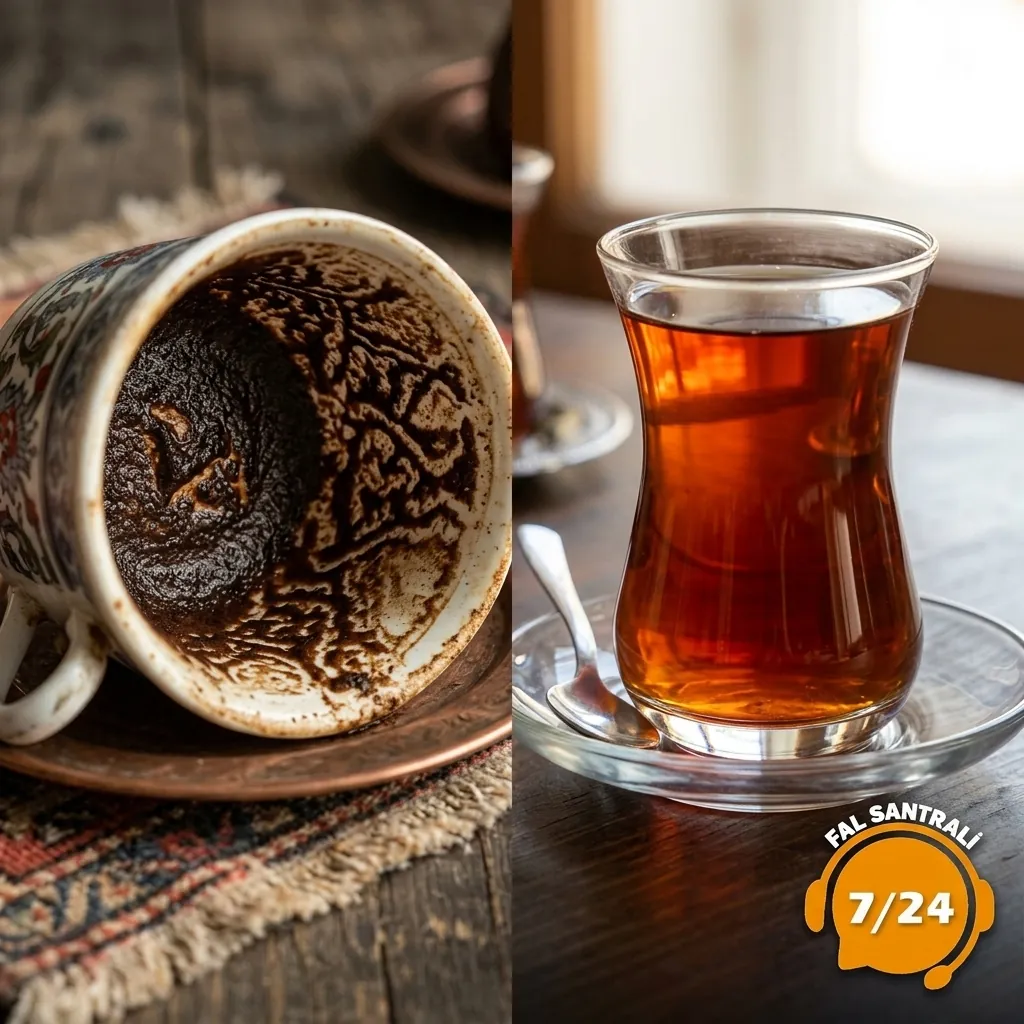 Kahve falı fincanı ile çay bardağının karşılaştırılması