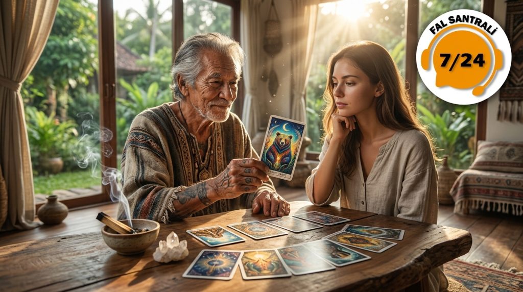 bir şaman tarot bakıyor